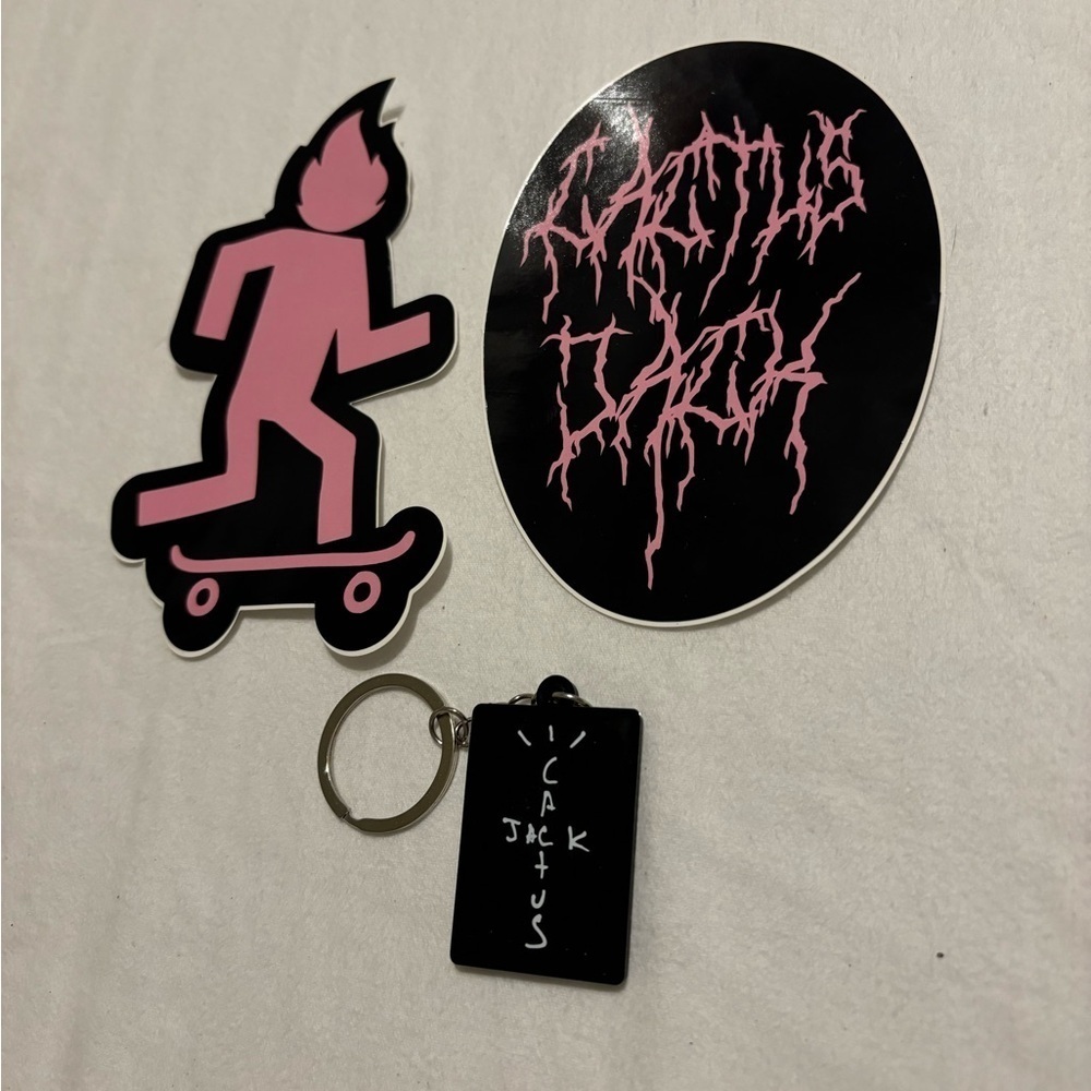 Travis Scott stickers & keychain skateboarding is NOT a crime Cactus Jack
